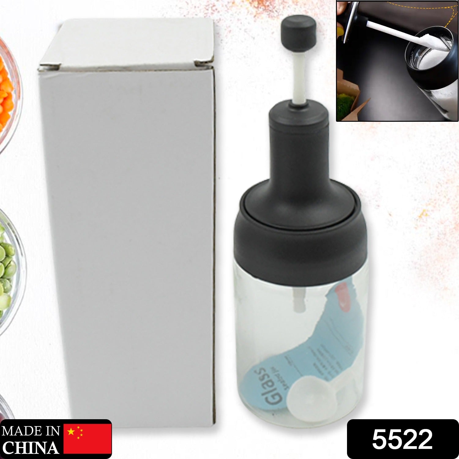 5522 Heat-Resistant Condiment Container Seasoning Box Glass Condiment Canisters Pots Bottle with Serving Spoons for Salt Spice Honey Sugar BBQ Resturant Jar, Oil Bottle Honey Jar Dispenser, Airtight Cap Transparent (1 Pc) 5522 Heat-Resistant Condiment Container Seasoning Box Glass Condiment Canisters Pots Bottle with Serving Spoons for Salt Spice Honey Sugar BBQ Resturant Jar, Oil Bottle Honey Jar Dispenser, Airtight Cap Transparent (1 Pc)
